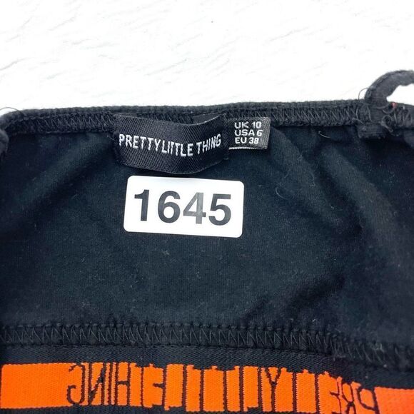 BUY 1 GET 1 FREE pretty little thing size 6 bralette black orange - Picture 4 of 6